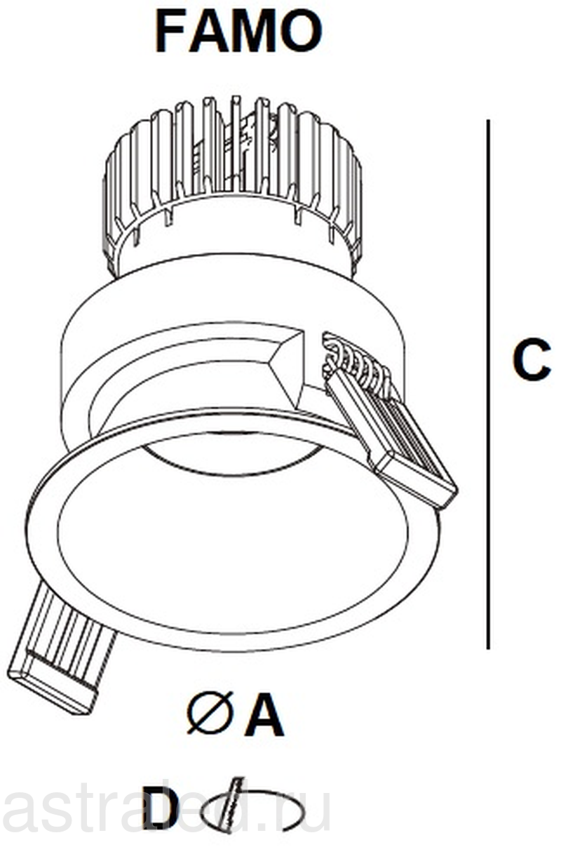 Faro 07 BL d45 2700k. Rado 07 (18) WH d45 3000 k.