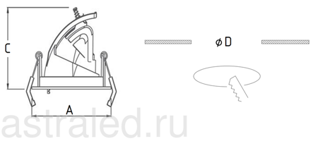 Светодиодный светильник CAER 07 WH D45 4000K (with driver)