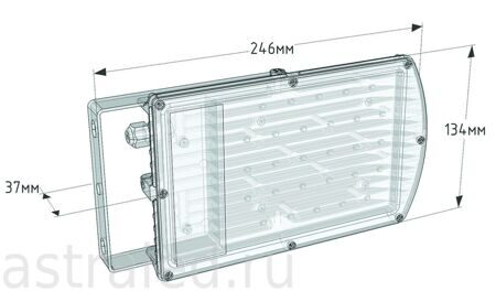 Светодиодный светильник LP01-040-W80-220VAC-IP65 серия Turtle