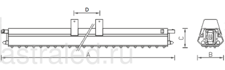 Светодиодный светильник DOMINO LED 2x40 D90 4000K