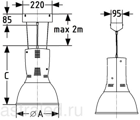 Светодиодный светильник HBM LED 55 4000K