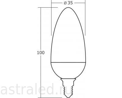 Светодиодная лампа HLB05-35-W-02 (Е14)