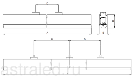 Светодиодный светильник LNK LED MINI 50 /main line harness/ 4000K