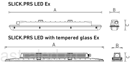 Светодиодный светильник SLICK.PRS LED 20 with driver box /tempered glass/ Ex 5000K