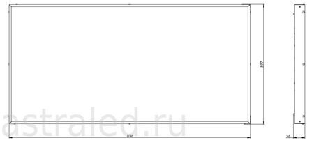 Офисный светильник LL-DVO-082-M1200x600 4000K