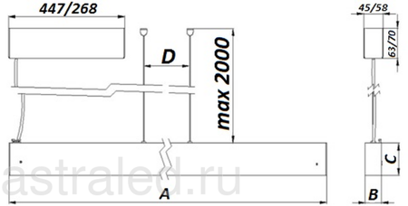 Светодиодный светильник PROFILE 60L P LED 900 4000K