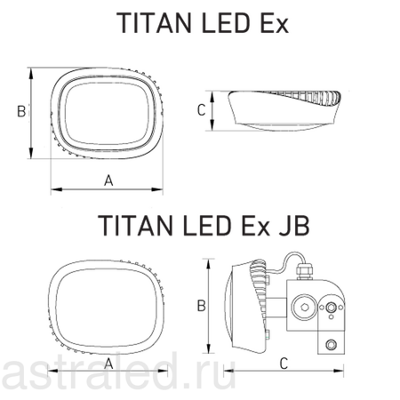 Светодиодный светильник TITAN 16 LED OPL Ex 5000K JB