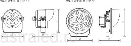 Светодиодный светильник WALLWASH R LED 30 (10) 2700K