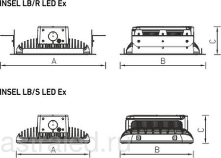 Светодиодный светильник INSEL LB/S LED 120 D90x30 Ex 5000K