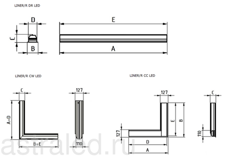 Светодиодный светильник LINER/R CW LED S 4000K