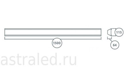 Светодиодный светильник FL 1500 2х60LED 0,32A 32W