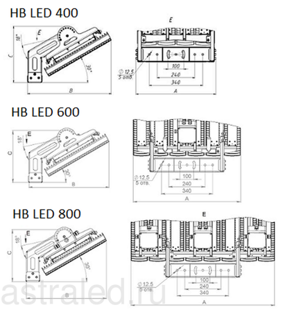 Светодиодный светильник HB LED 800 D30 HFD 5000K G2