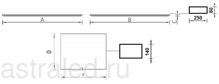 Светодиодный светильник SLIM LED 595 (40) STANDARD 4000K