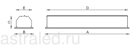 Светодиодный светильник LINER/R DR 128 HF W